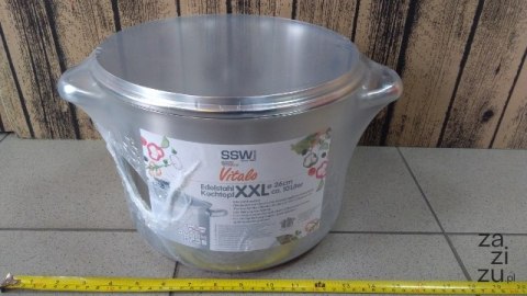 Garnek 10l ze stali nierdzewnej + szklana pokrywka fi-26 VITALO | 400120 Garnek 10l ze stali nierdzewnej + szklana pokrywka fi-26 VITALO | 400120