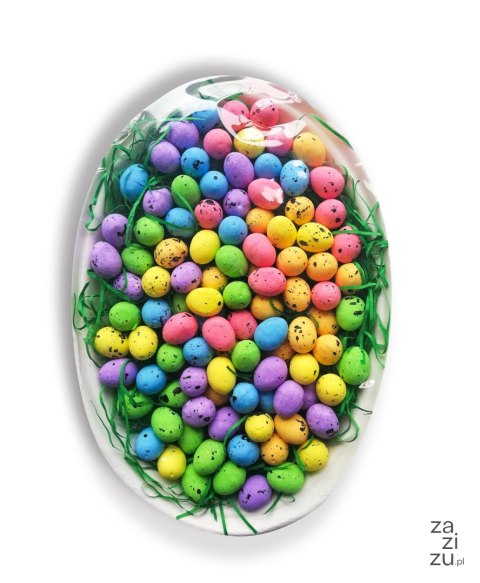 Jajka styropianowe 100szt. na sianku KOLOR 1,5cm x 1,8cm Jajka styropianowe 100szt. na sianku KOLOR 1,5cm x 1,8cm