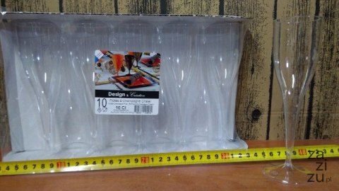 Kieliszki plastikowe do szampana 10cl przeźroczyste, szampanówki 10szt 25-80 Kieliszki plastikowe do szampana 10cl przeźroczyste, szampanówki 10szt 25-80