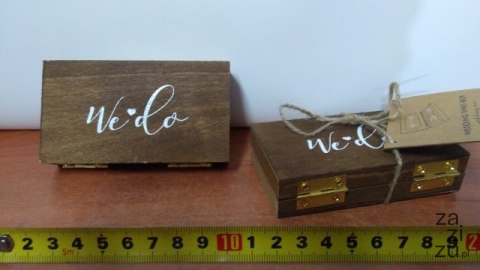 Pudełko drewniane na obrączki 10x5cm PKWD2 Pudełko drewniane na obrączki 10x5cm PKWD2