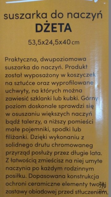 Suszarka do naczyń Tadar Dżeta 2 poziomy 53,5 x 24,5 cm x 40 cm czarna Suszarka do naczyń Tadar Dżeta 2 poziomy 53,5 x 24,5 cm x 40 cm czarna