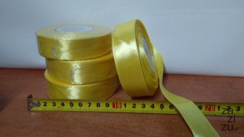 Wstążka satynowa 25mmx32m JASNO-ŻÓŁTA 4szt. | AX25-02 Wstążka satynowa 25mmx32m JASNO-ŻÓŁTA 4szt. | AX25-02