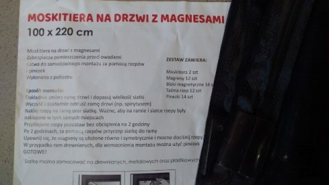 Moskitiera na drzwi 100x220cm CZARNA CZ03 Moskitiera na drzwi 100x220cm CZARNA CZ03