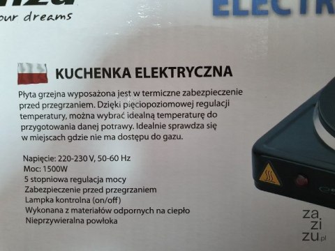 Kuchenka elektryczna 1500W PINATURBO EKH002K Kuchenka elektryczna 1500W PINATURBO EKH002K