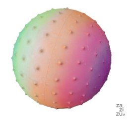 Piłka 10szt gumowa tęczowa KOLCE C5003