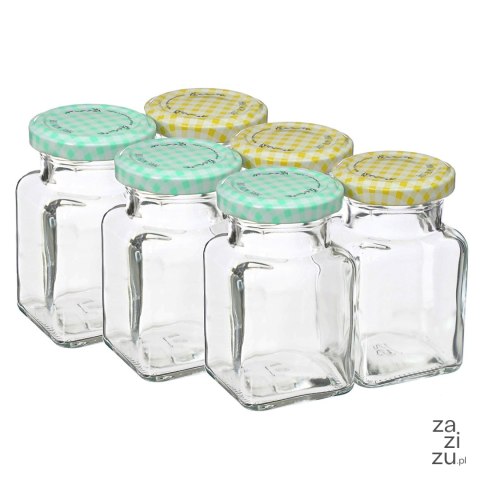 Słoik kwadratowy 150ml + zakrętka 6szt. | 132155