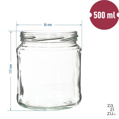 Słoiki 500ml + zakrętki 6szt. | 132502 Słoiki 500ml + zakrętki 6szt. | 132502