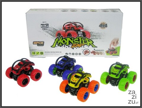 Auto monster 9cm obracające się - 8szt