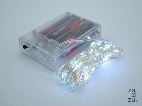 Lampki na druciku 10m 100led białe światło