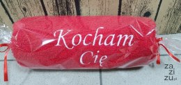 Ręcznik 50x100cm cukierek czerwony KOCHAM CIĘ