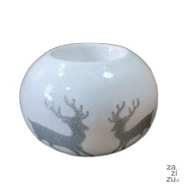 Świecznik ceramiczny 4szt. KULA RENIFER 10x9cm | RC1838-31