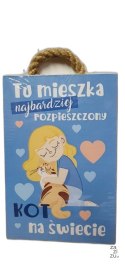 Tabliczka/obraz do zawieszenia 10x15 Tu mieszka ... kot