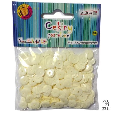 Cekiny pastelowe BIAŁE 10g | MT-0214 Cekiny pastelowe BIAŁE 10g | MT-0214