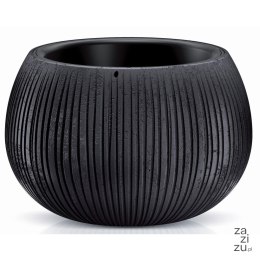 Doniczka kula Beton Bowl z wkładem czarna 24cm | DKB240