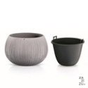 Doniczka z wkładem Beton Bowl 18cm szary | DKB180-422U