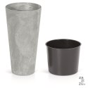 Doniczka z wkładem Tubus Slim Effect 20xh38 cm - beton