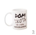 Kubek ceramiczny w ozdobnym opakowaniu "Dom bez kota..." - rudy