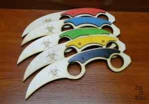 Nóż 5szt drewniany karambit - mix kolorów 22 cm P108 Nóż 5szt drewniany karambit - mix kolorów 22 cm P108