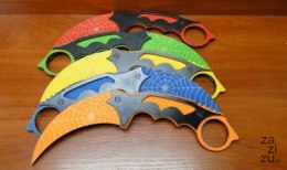 Nóż 5szt drewniany karambit - mix kolorów 26 cm. P97