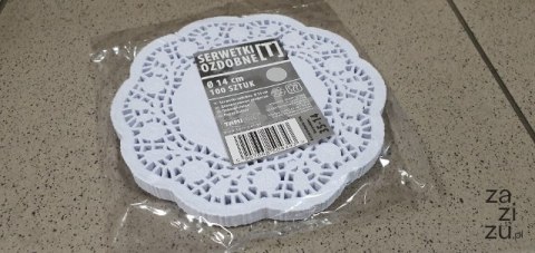 Serwetki papierowe okrągłe białe 100szt. 14cm | 35-14 Serwetki papierowe okrągłe białe 100szt. 14cm | 35-14