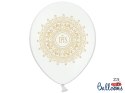 Balony 30cm Komunia IHS Metallic Pure White 6szt. | SB14M-110-008-6