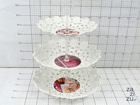 Patera plastikowa 3-poziomy ażurowa 40cm Patera plastikowa 3-poziomy ażurowa 40cm