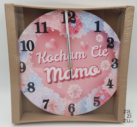 Zegar ścienny 30cm KOCHAM CIĘ MAMO