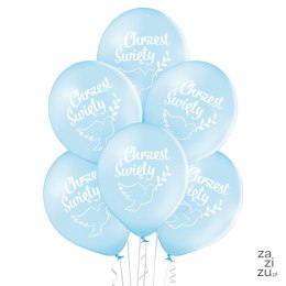 Balony 30 cm Chrzest Św. niebieskie 6szt.