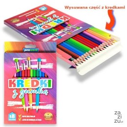 Kredki z gumką 18kol. PENWORD