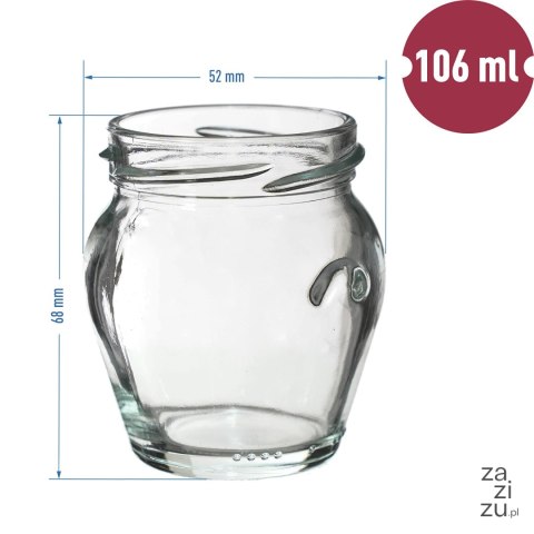 Słoik TO 106ml Amfora z zakrętką fi53 8szt. | 132106 Słoik TO 106ml Amfora z zakrętką fi53 8szt. | 132106