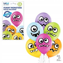 Balony 30 cm Funny Monsters 6 szt. 42-45