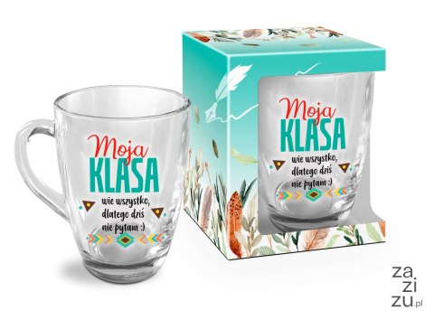 Kubek szklany baryłka 350ml moja klasa wie wszystko...