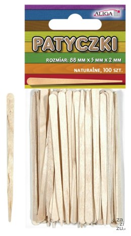 Patyczki naturalne 100 szt. rozm. 88 x 5 x 2 mm | PK-0081