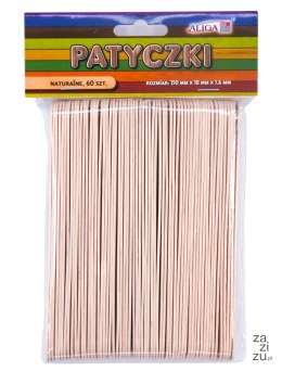 Patyczki naturalne 60 szt. rozm. 150x18x1,6mm | PK-3304