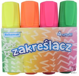 Zakreślacze fluo 4 kolory 7628