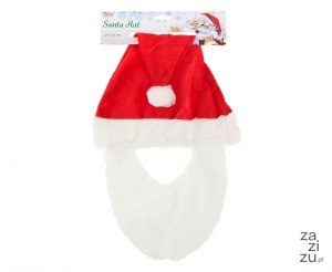 Czapka Mikołaja z brodą 29x36cm NW-CMBR Czapka Mikołaja z brodą 29x36cm NW-CMBR