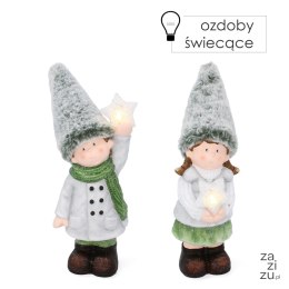 Figurka dziewczynka /chłopak z gwiazdką led 29cm