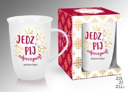 Kubek matowy 430ml - Jedz, pij, odpoczywaj