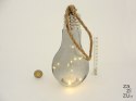 Lampion szklany żarówka 17x9cm, z drucikiem LED