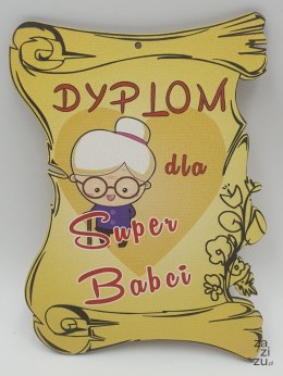 Dyplom drewniany dla babci 17,5 x 13 cm P556