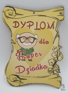 Dyplom drewniany dla dziadka 17.5 x 13 cm. P556