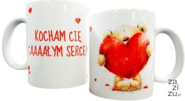 Kubek ceramiczny miś z sercem | K33