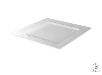 Talerze plastikowe 30x30cm/ 4 sztuki transparentne 34-21