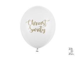 Balony 30 cm, Chrzest Święty, Pastel Pure White 6szt. SB14P-309-008-6 SB14P-309-008-6