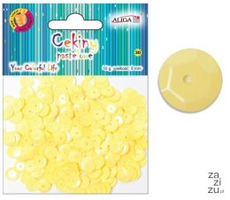 Cekiny pastelowe ŻÓŁTE 8mm 10g | WMT-104 12szt