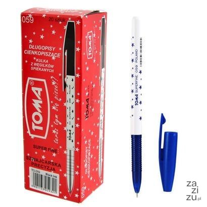 Długopis Superfine niebieski Toma 20 szt. TO-059 Długopis Superfine niebieski Toma 20 szt. TO-059