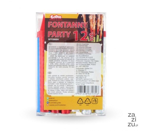Fontanny party holograficzne 12 cm 12 szt. | SFF0900H