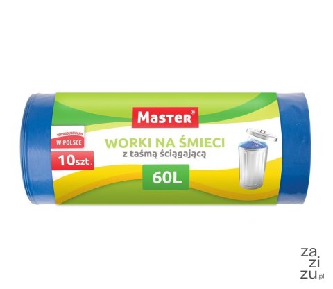 Worki na śmieci z taśmą 60 litrów 10szt. MASTER | S030