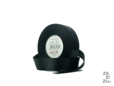 Wstążka satynowa czarna 12 mm x 32m 4szt. | AX12-54 Wstążka satynowa czarna 12 mm x 32m 4szt. | AX12-54