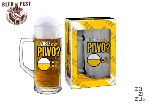 Kufel do piwa Reno Ottica 500ml - Idziesz na piwo?